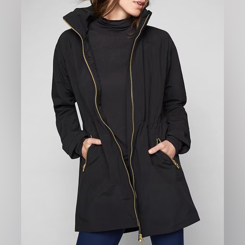 Athleta Black Jacket with Gold Zippers - EUC